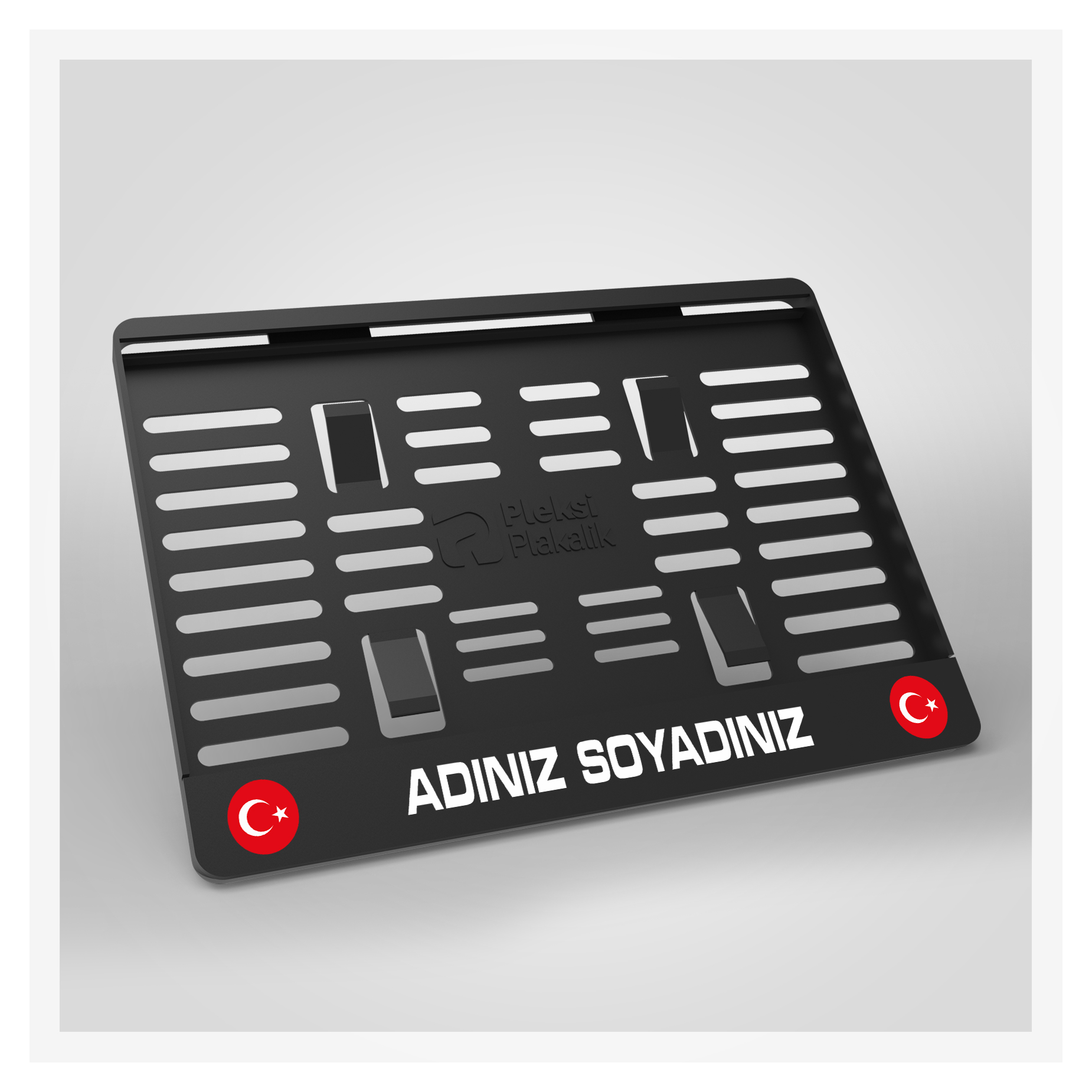 Kişiye - İsme Özel Takmatik Motor Plakalığı Türk Bayraklı Model 10